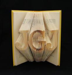 Initials Acronyms 3 Letter Names Words Folded-Book Art Sculpture - thumbnail 1