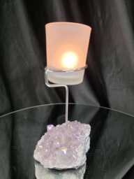 Premium A Grade Angel Aura No. 2 Cluster Druzy Candle/1 Cup Tealight Holder 471G H18xw12xw8cm - thumbnail 1