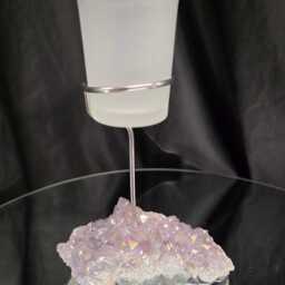 Premium A Grade Angel Aura No. 2 Cluster Druzy Candle/1 Cup Tealight Holder 471G H18xw12xw8cm - thumbnail 3
