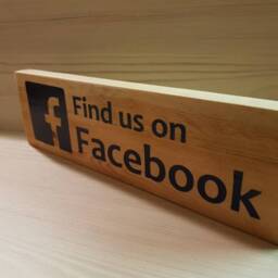 Free Standing Find Us On Facebook Wooden Advertising Sign, Wedding, Engagement, Anniversary, Valentines, Love, Party, Birthday, Gift, Shopping - thumbnail 2