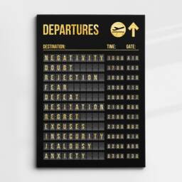 Departures Success List Board Quotes Motivational Inspirational, Framed Canvas Wall Art Poster Print, Home Office & Room Decor, Gift Idea - thumbnail 3