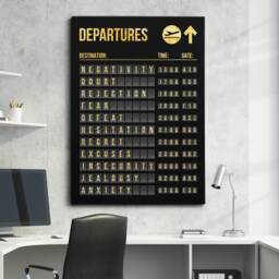 Departures Success List Board Quotes Motivational Inspirational, Framed Canvas Wall Art Poster Print, Home Office & Room Decor, Gift Idea - thumbnail 1