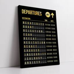 Departures Success List Board Quotes Motivational Inspirational, Framed Canvas Wall Art Poster Print, Home Office & Room Decor, Gift Idea - thumbnail 2