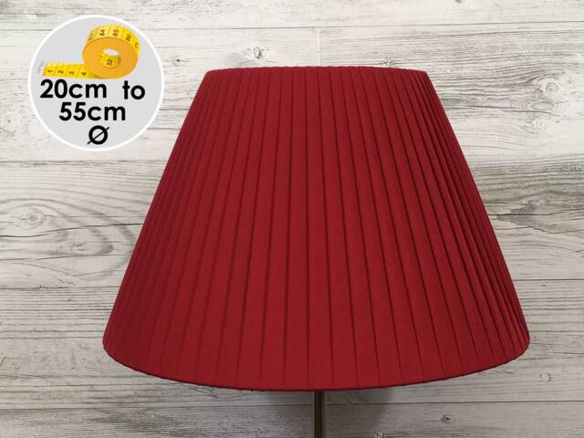 Red Pleated Lampshade, Ribbon Empire Table Floor Standard Lampshade - image 1