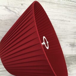 Red Pleated Lampshade, Ribbon Empire Table Floor Standard Lampshade - thumbnail 3