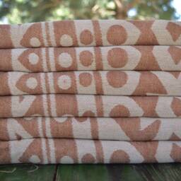"Brown & Cream Towel, Spa Towel, Organic Towel, Soft Towel, Bohemian Towel, Round Peshtemal, Double Face Towel, Turkish Towel, 40""x70" - thumbnail 3