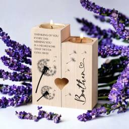 Brother in Loving Memory Remembrance Double Tea Light Candle Holder - thumbnail 2