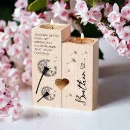 Brother in Loving Memory Remembrance Double Tea Light Candle Holder - thumbnail 3