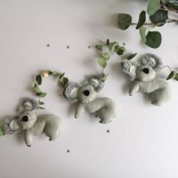 Felt Koala Garland, Nursery Decor, Safari Themed Room Australian Wall Hanging, Kids Bedroom - thumbnail 3
