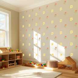 Yellow Flower Wall Decals For Nursery, Boho Floral Stickers, Neutral Girls Bedroom Decor, Peel & Stick Nursery - thumbnail 1