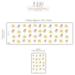 Yellow Flower Wall Decals For Nursery, Boho Floral Stickers, Neutral Girls Bedroom Decor, Peel & Stick Nursery - thumbnail 2