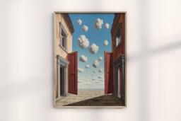 Rene Magritte Surrealist Clouds Print, Authentic Artwork, Dreamy Sky Surrealism, Classic Belgian Artist Reproduction - thumbnail 1