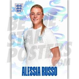England Lionesses Russo Headshot Poster - Officially Licensed Product Sizes A4/A3 + Framed Option - thumbnail 2
