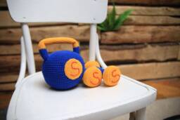 Crochet Baby Kettlebell & Dumbbell Set Plush Crossfit Rattle Toys