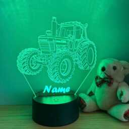 Personalised Tractor Night Light, Children's Light, Game Room, Boys Night Led Boy Girls Birthday Active - thumbnail 2