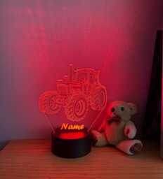 Personalised Tractor Night Light, Children's Light, Game Room, Boys Night Led Boy Girls Birthday Active