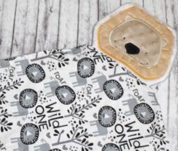 Lion Lovey, Baby Blanket, Wild One Jungle Theme Personalized Minky Blanket - thumbnail 1