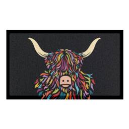 Highland Cow Colour Indoor & Outdoor Doormat - Long Lasting Welcome Door Mat Easy To Clean Anti-Slip Dirt Trapper Front - thumbnail 3