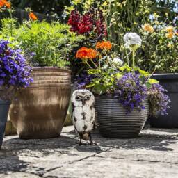 White Owl Recycled Metal Outdoor Garden Sculpture. Lovers Gift - thumbnail 3