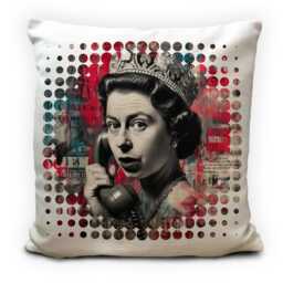 Punk Queen Cushion Cover, Graffiti Elizabeth Ii Pillow, Abstract Royal Pop Art, Rock Home Decor Gift - thumbnail 2