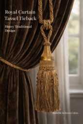 Royal Victorian Curtain Tassel Tieback - Heavy Beaded Traditional Drapery Holdback 35cm