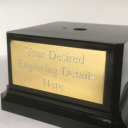 Trophy Base/Plinth, Weighted Square Black Base, Ideal For Models Figures in Various Sizes, Includes Gold Or Silver Engraved Plaque - thumbnail 3