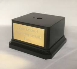 Trophy Base/Plinth, Weighted Square Black Base, Ideal For Models Figures in Various Sizes, Includes Gold Or Silver Engraved Plaque - thumbnail 1