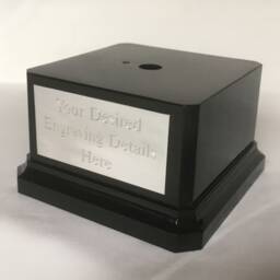 Trophy Base/Plinth, Weighted Square Black Base, Ideal For Models Figures in Various Sizes, Includes Gold Or Silver Engraved Plaque - thumbnail 2