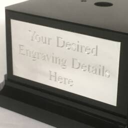 Trophy Base/Plinth, Weighted Square Black Base, Ideal For Models Figures in Various Sizes, Includes Gold Or Silver Engraved Plaque - thumbnail 4