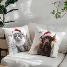 Custom Pet Santa Pillow - Unique Christmas Gift For Lovers - thumbnail 3