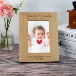 Personalized Grandparent Picture Frame, When A Child Is Born So Are Grandparents, First Time Grandparents Gifts, 1st Birthday Frame - thumbnail 1