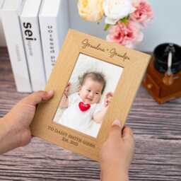 Personalized Grandparent Picture Frame, When A Child Is Born So Are Grandparents, First Time Grandparents Gifts, 1st Birthday Frame - thumbnail 3