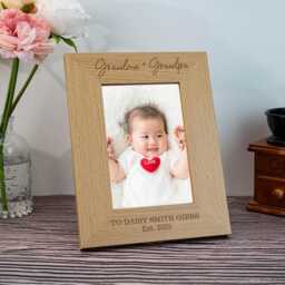 Personalized Grandparent Picture Frame, When A Child Is Born So Are Grandparents, First Time Grandparents Gifts, 1st Birthday Frame - thumbnail 2