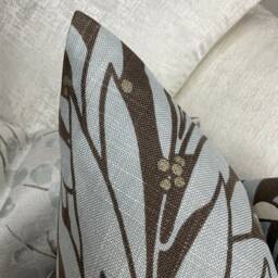 Blue Brown Gold Palm Cushion Cover - Pillow Harlequin Fabric, Double Sided, Invisible Zip - thumbnail 4