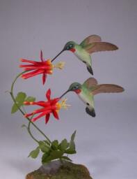 Open-Winged Ruby-Throated Hummingbird Pair - thumbnail 3