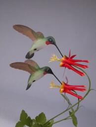 Open-Winged Ruby-Throated Hummingbird Pair - thumbnail 2