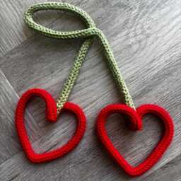 Knitted Wire Cherry Hearts Wall Decor - Kids Room - thumbnail 3