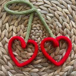 Knitted Wire Cherry Hearts Wall Decor - Kids Room - thumbnail 4