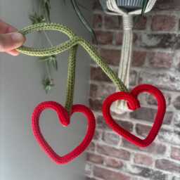 Knitted Wire Cherry Hearts Wall Decor - Kids Room - thumbnail 2