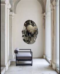 Chrome Balloon Mirror Wall Sculpture By Piers Henry - Signed Metal Art - 1.3 X 80cm