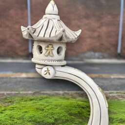 Stone Curved Pagoda Statue Japanese Lantern Sculpture Oriental Garden Decor Handmade Concrete Figurine Cement Feng Shui Ornament Gift - thumbnail 4