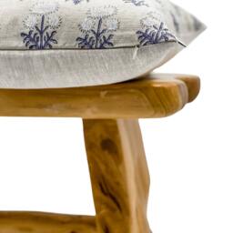 Krinto Floral in Lapis/Chalk, Blue & White Pillow, Designer Throw Pillow, Botanical High End Accent Pillow Cover - thumbnail 3