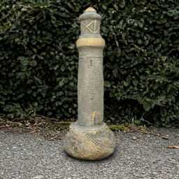 Concrete Lighthouse Statue Nautical Garden Decoration Coastal Yard Ornament Beach House Outdoor Figurine Yard Art - thumbnail 3
