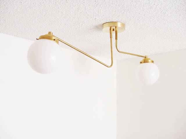 Modern Flush Mount - Brass Contemporary Light Glass Globe Shades Bathroom Living Room Ul Listed - image 1