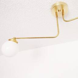 Modern Flush Mount - Brass Contemporary Light Glass Globe Shades Bathroom Living Room Ul Listed - thumbnail 3
