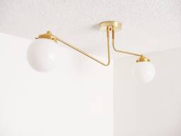 Modern Flush Mount - Brass Contemporary Light Glass Globe Shades Bathroom Living Room Ul Listed