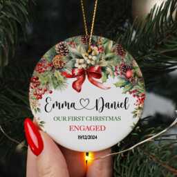 Married Ornament, Our First Christmas As Mr & Mrs Gift, Wedding Couples Christmas, Newlywed Gift - thumbnail 4