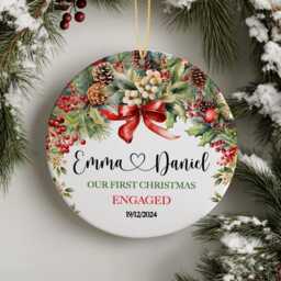 Married Ornament, Our First Christmas As Mr & Mrs Gift, Wedding Couples Christmas, Newlywed Gift - thumbnail 2