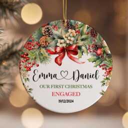 Married Ornament, Our First Christmas As Mr & Mrs Gift, Wedding Couples Christmas, Newlywed Gift - thumbnail 3