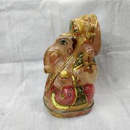 Rose Quartz Ganesha Figurine, Hindu Indian God Statue, Healing Crystal Decor, Spiritual Gift - thumbnail 3